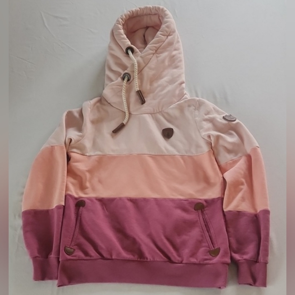 Wanakome Pink and Peach Colorblock Hoodie